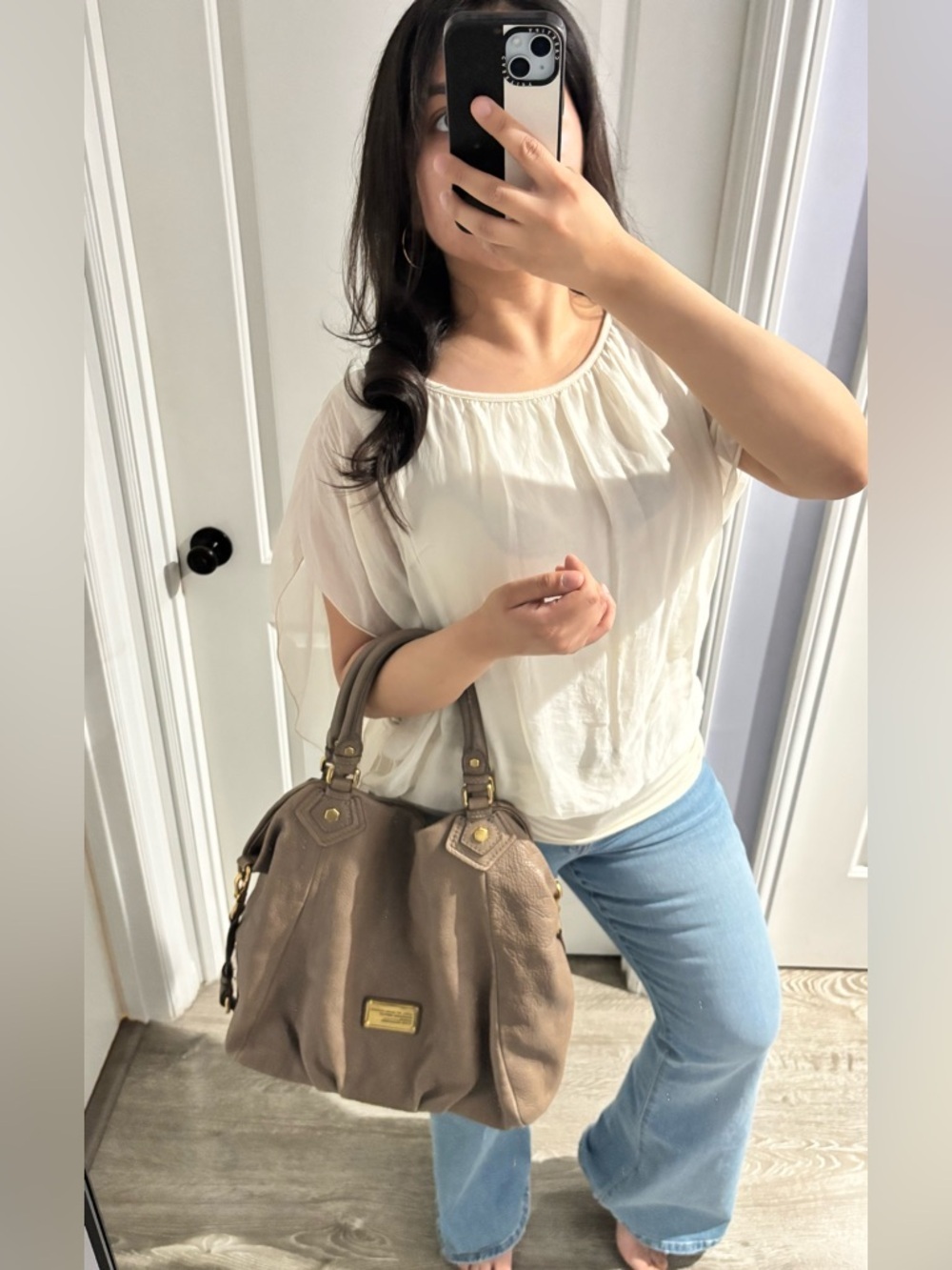 Marc by Marc Jacobs Leather Satchel Tote Brown Crossbody Bag